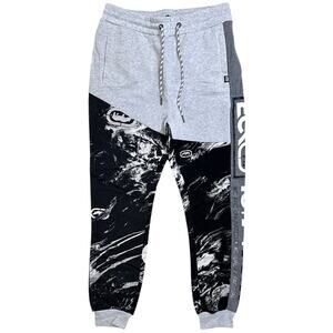 Ecko Unltd Men's Sweatpants Marble Coloblock Panel Stitched Fleece Jogger